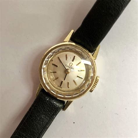 womens gold omega watches|14k omega vintage ladies watch.